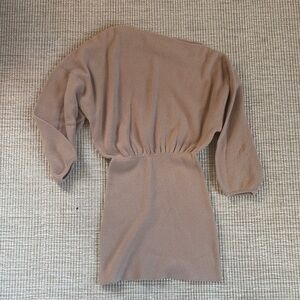 Elegant Long Sleeve Brown Dress